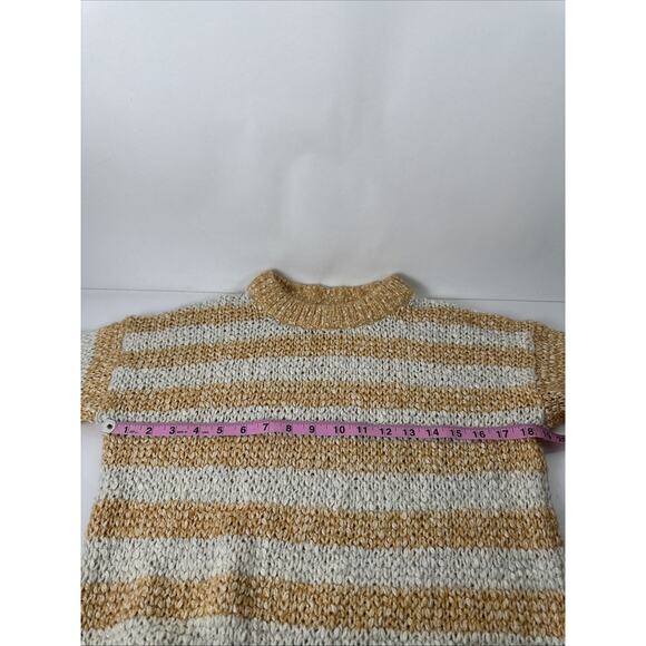 MADEWELL Baez Pullover Sweater Stripe Wool Angora Blend White Orange Size XS - Picture 5 of 8